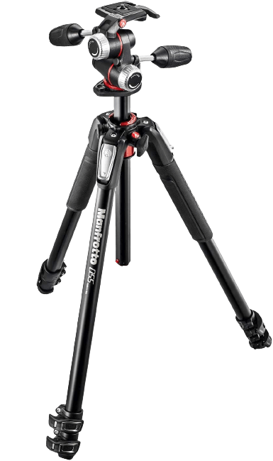 Manfrotto 055 Aluminum 3-Section Tripod Kit