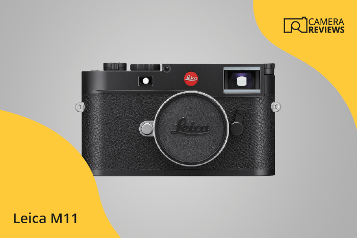 Leica M11 photographed on a colored background