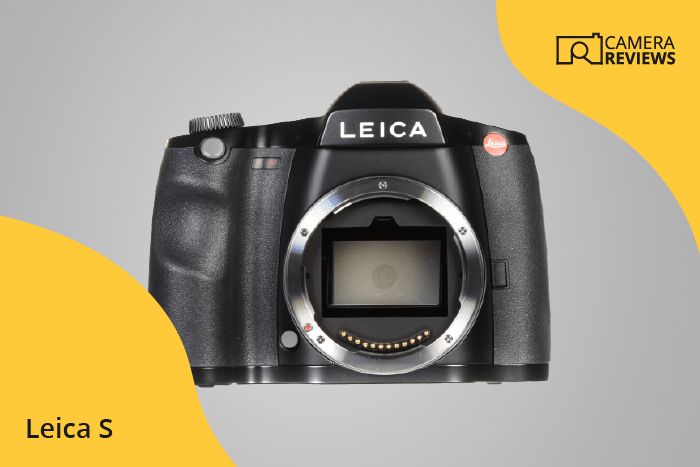 Leica S photographed on a colored background