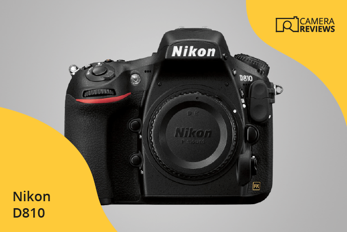 Nikon D810 photographed on a colored background