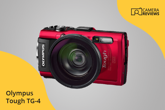 Olympus Tough TG-4 photographed on a colored background