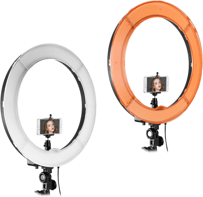 Neewer 18-inch RGB Ring Light with Stand, Dimmable Bi-Color CRI 97