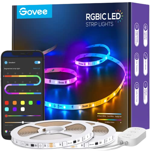 Govee White LED Strip Lights 16.4ft Dimmable LED Light Strip W/ Control Box