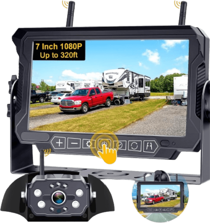 AUTO-VOX Solar Wireless Backup Camera 5'' Monitor Car Rear View