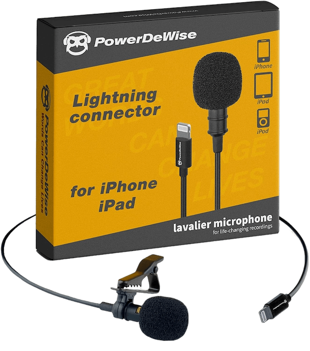 PowerDeWise Professional Grade 2 Lavalier Clip-On Microphones Set for Dual  Interview - Double Lav Lapel Microphone - Use for iPhone Phone Camera 