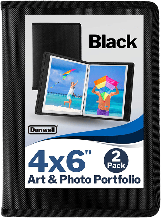 2-Pack Black Flexible Photo Albums, Holds 48 6×4 Photos