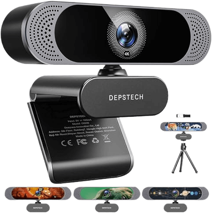 4K Webcam Web Camera 1080P 60FPS Webcam with Microphone EMEET S600 Ultra  for Streaming, 65°- 88° Adjustable FOV 