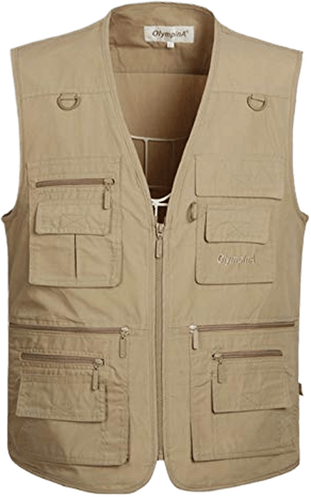 Mens Vest Multi-pockets Outdoor Waistcoat Jacket Photography Fishing Plus  Size D
