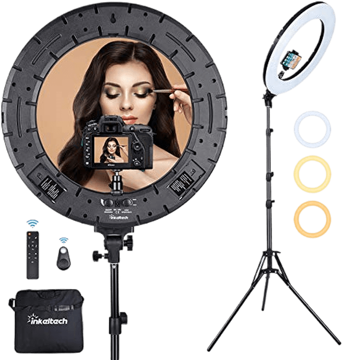 Ring Light with Stand and Phone Holder, 10.2
