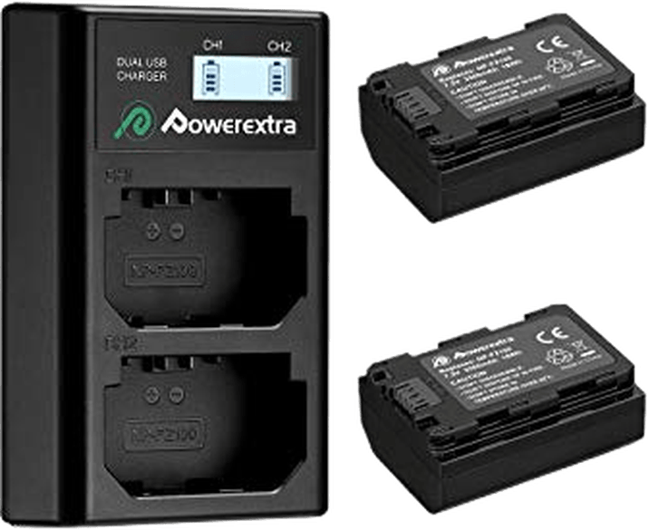Powerextra NP-FZ100 Battery 2-Pack and Charger