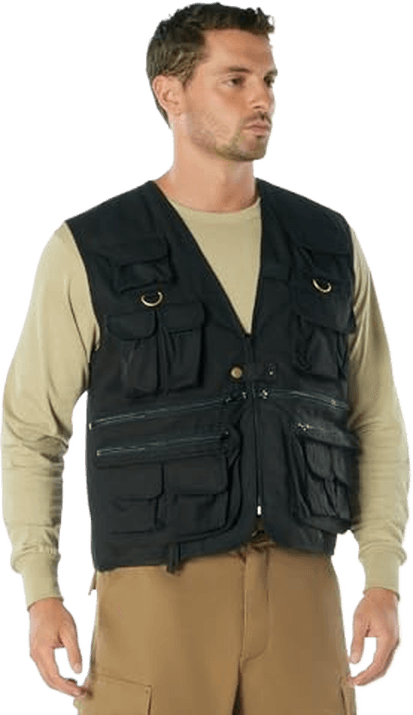 Men Multi Pocket Utility Cargo Vest Waistcoat Fishing Travelling Working  Clothes