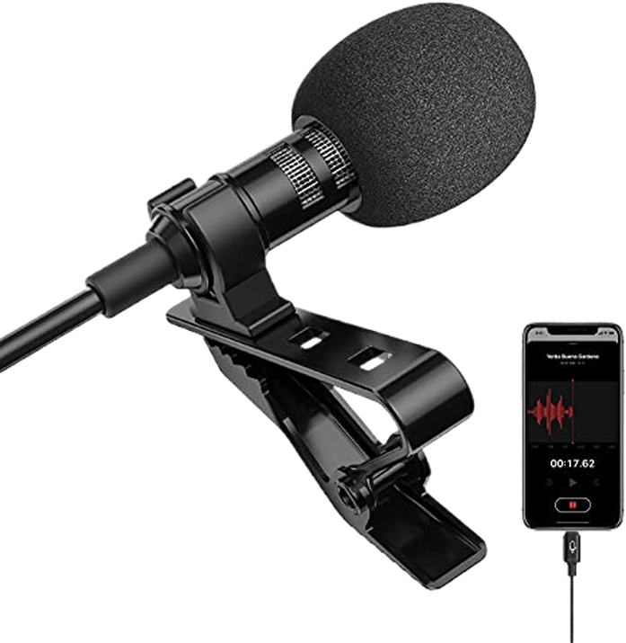 Wireless Lavalier Microphone for iPhone - Lapel Microphone Wireless  Microphone with Clip Mini Lapel Mic for External Recording Video Recording  