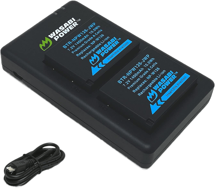 Wasabi Power NP-W126 Battery 2-Pack and Charger