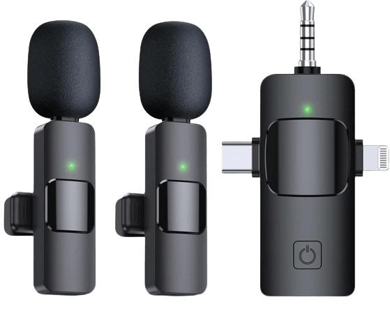 PQRQP 3-in-1 Wireless Lavalier Microphones