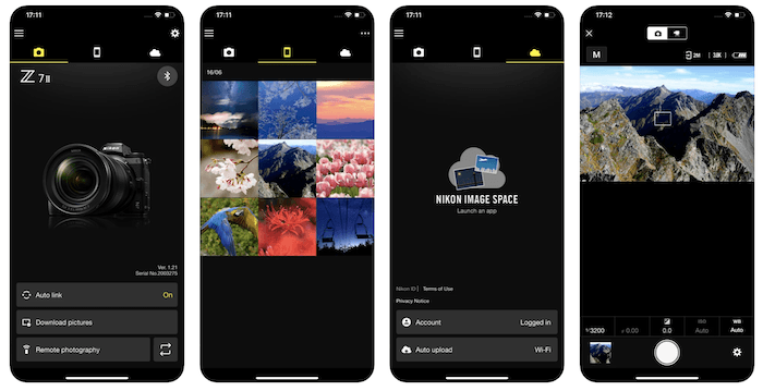 Screenshots of Snapridge app on iPhone
